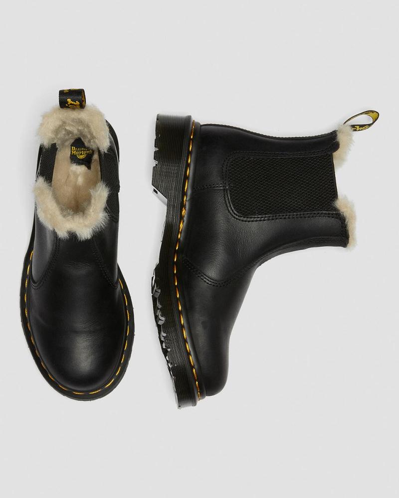 Dr Martens 2976 Faux Fur Forede Vinterstøvler Dame Sort | DK 281KOR